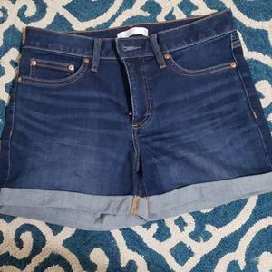 Denim cuffed shorts